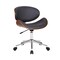 Armen Living Daphne Modern Office Chair In Chrome Finish with Gray Faux Leather And Walnut Veneer Back LCDAOFCHGR - alternate 1